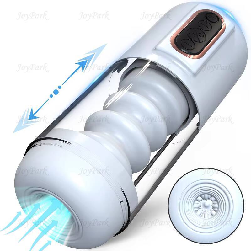 JoyPark Male Exercise Orgasm Voice Powerful Telescopic Vibrating Masturbator Simulation Sex Stimulator Aircraft Cup for Men