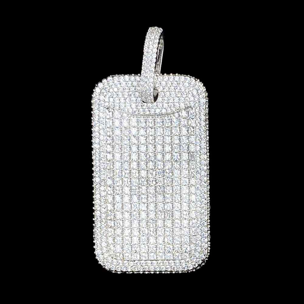 Hip Hop Full 5A Zircons Square Pendant Necklace 18K Real Gold Plated With Rope Chain Mens Rap Jewelry