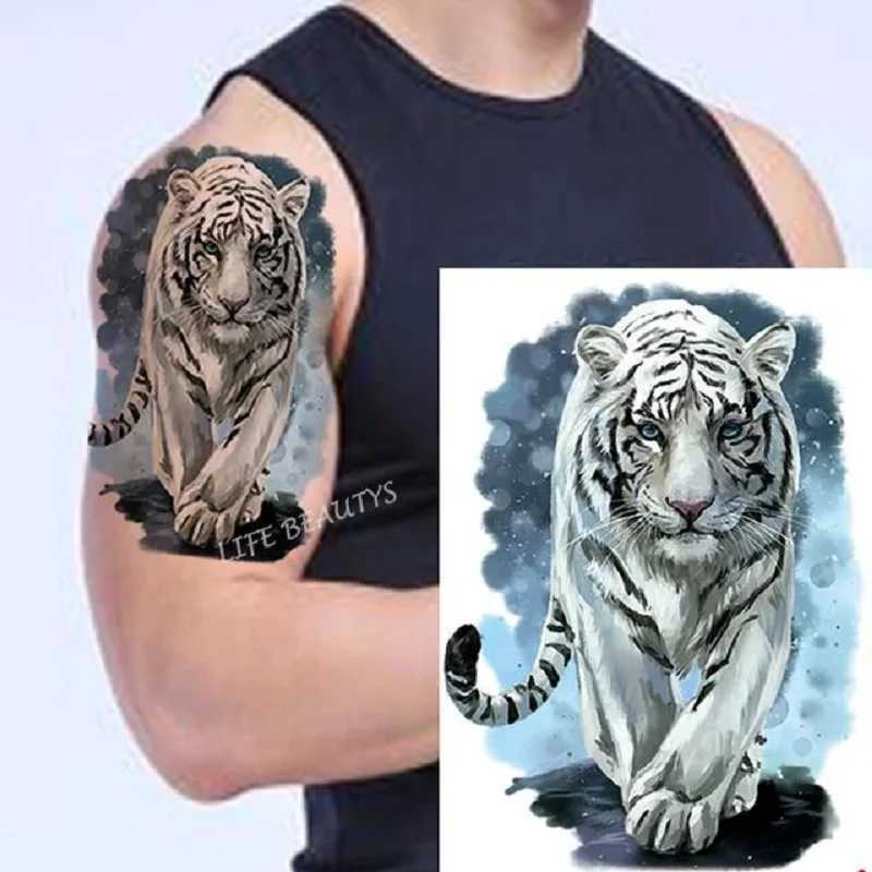 Mens Fake Tattoo Stickers Cold Arm Temporary Stickers Big Head Lion Tiger Wolf Tattoo StickersXJ25414
