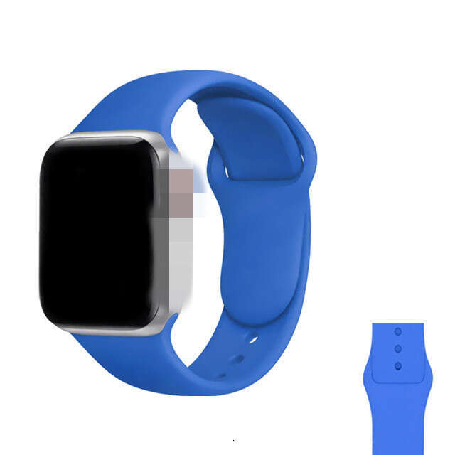 Suitable for Apple watch7654321 generation SE sports watch with silicone classic monochrome single buckle strap