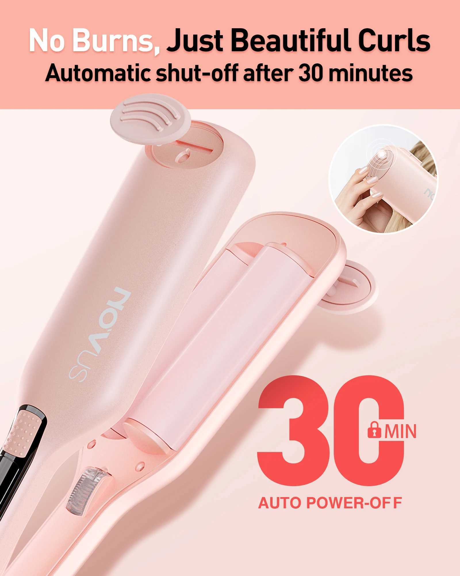 Wave Curling Iron Adjustable Temperature for Different Hair Types Creates Loose or Deep Waves Depending on Styling TechniqueT251114