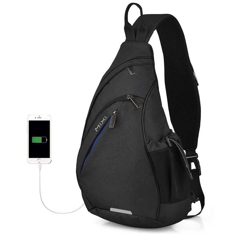 Mixi Men Sling Backpack One Shoulder Bag Boys Student School Bags University Work Travel Versatile 2020 Fashion New Design M5225W251113