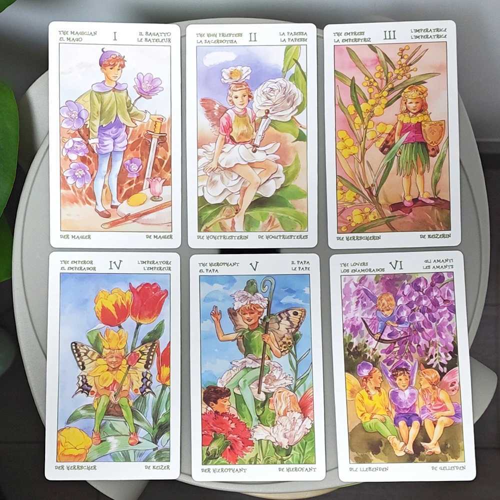 127cm The Spirit of Flowers Tarot Deck 78 Pcs Delicate Lovely Tarot Cards Printed on 350GSM Double-embossed Cardstock C251114