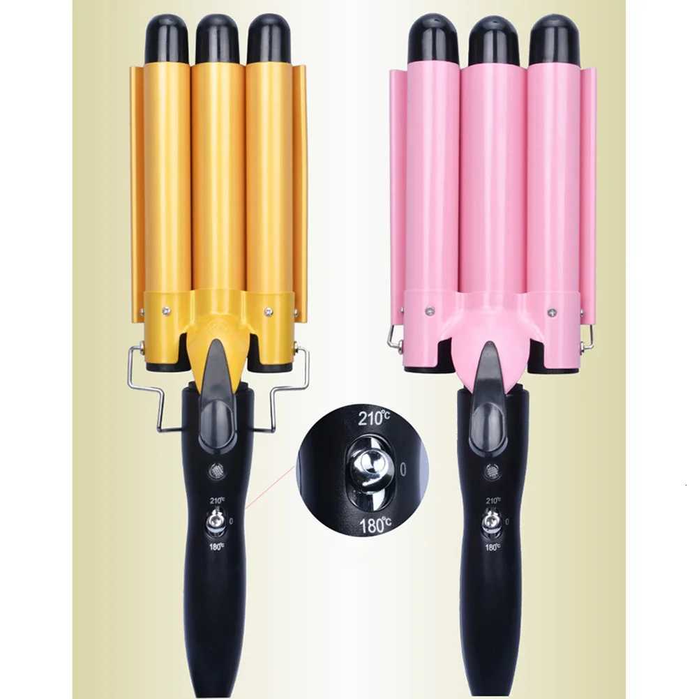 1pc Curler Curling Irons Hair Abs Shell Ptc Fast Heating Anti-Slip Curling Iron Handle For Salon Home Use PinkT251114