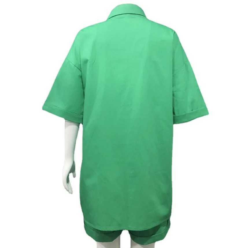 Sportswear fashion casual womens short sleeved long sleeved top loose high waisted mini short sleeved two-piece short sleeved setXJ250414