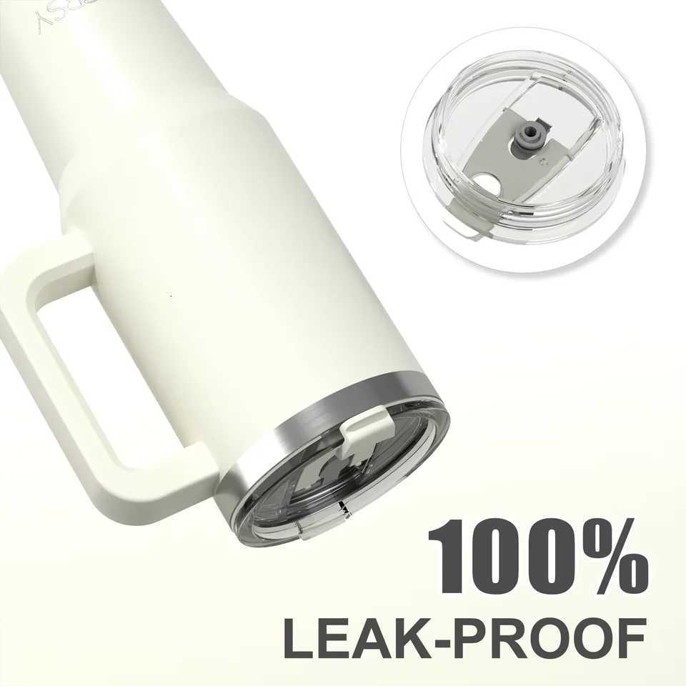 WATERSY 20oz/30oz/40oz Tumbler with Handle Straw Large Capacity Insulated Cup 304 Stainless Steel Vacuum Thermal Mug C251114