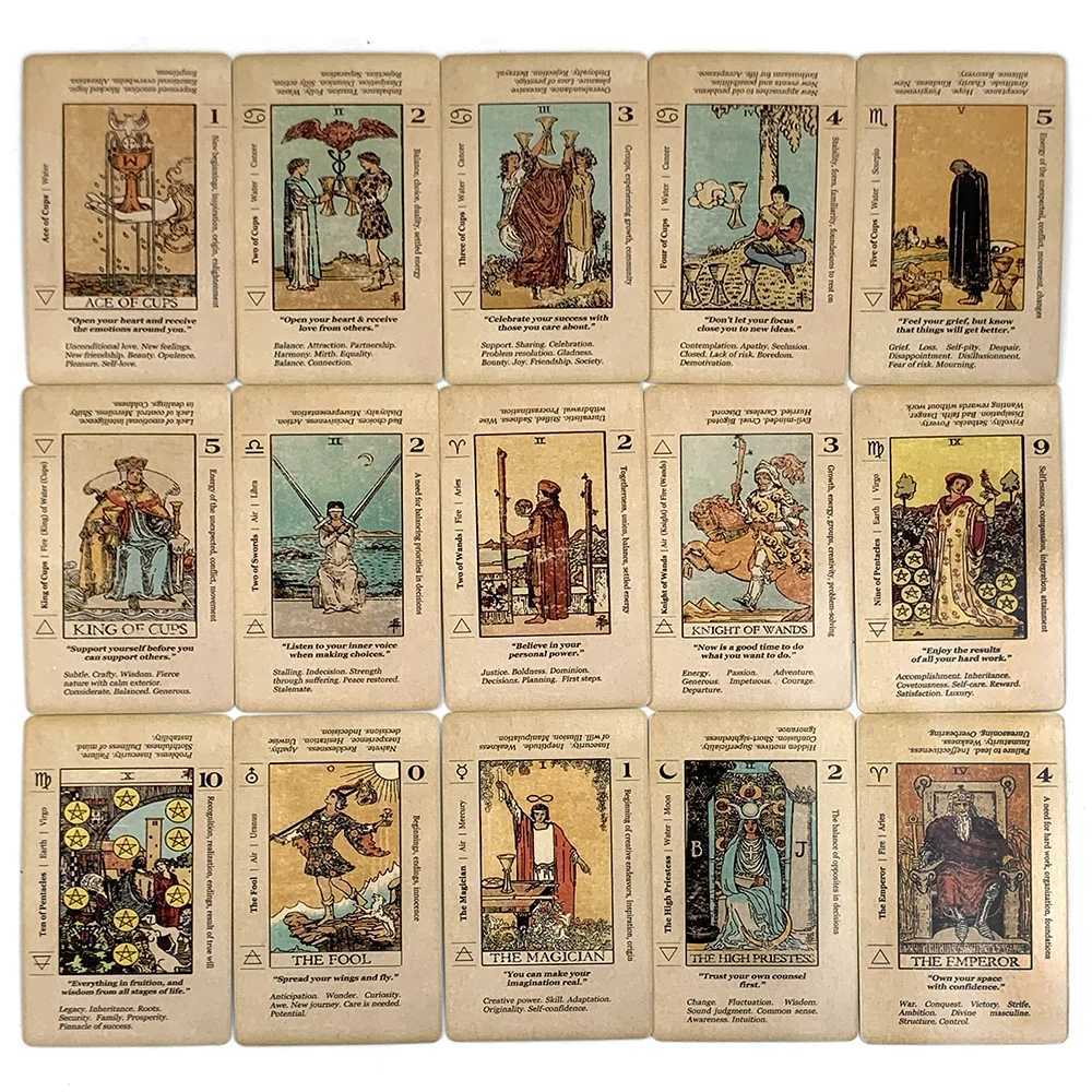 Hot-selling Tarot Cards A 78pcs Cards Fortune Telling Divination Board Game Keyword Antiqued Deck Holiday Games Christmas Gifts C251114