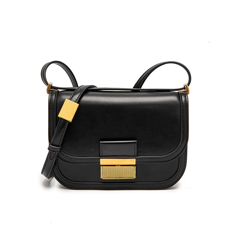 Chocolate Colored Tofu Metal Buckle Shoulder Bag, Women's New Fashionable Flip Up Underarm Bag Trend