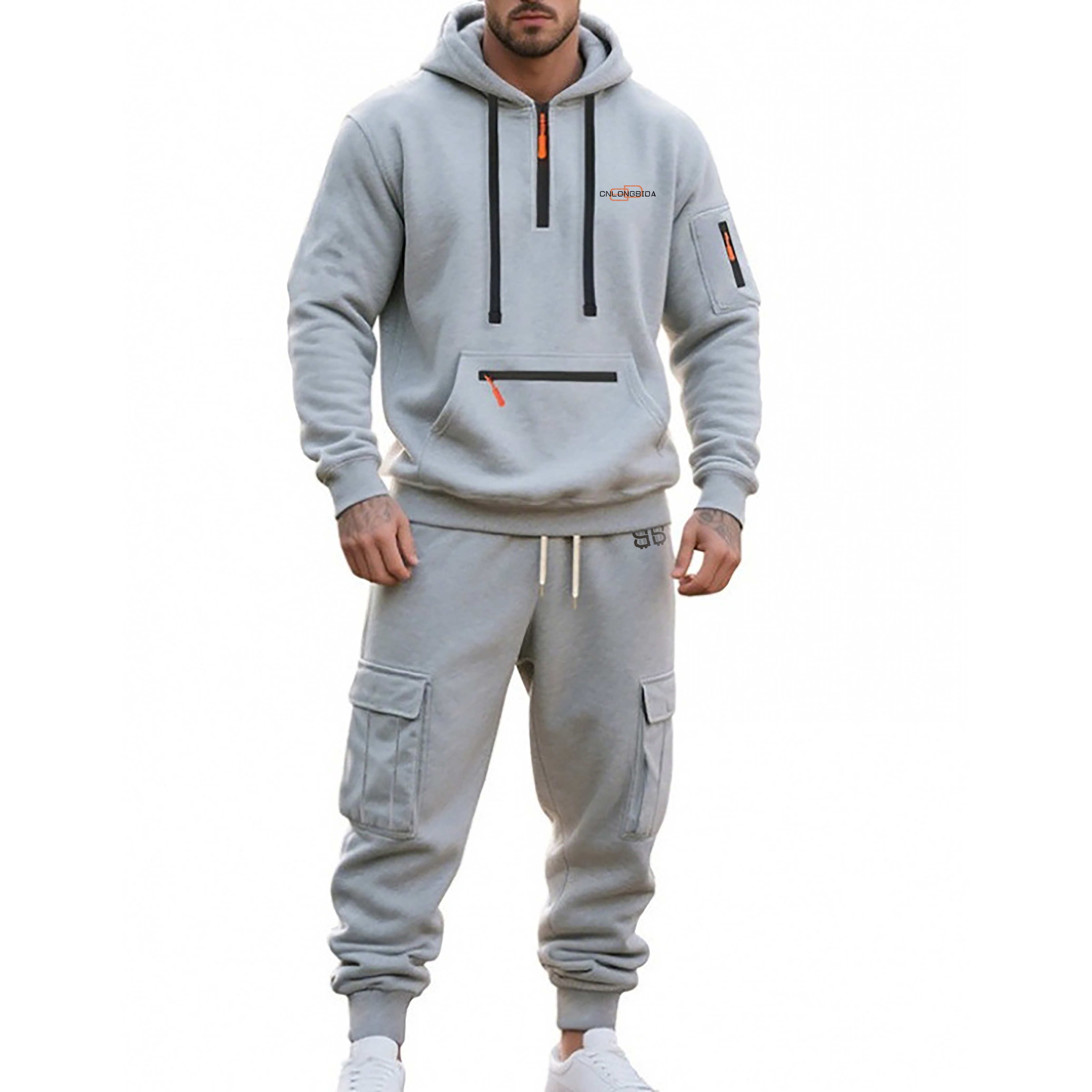 Designer Men's Tracksuits A Must-have For Outdoor Joggers A Half-cardigan With Multiple Pockets Selling Sports Casual Men's Tracksuits Comfo