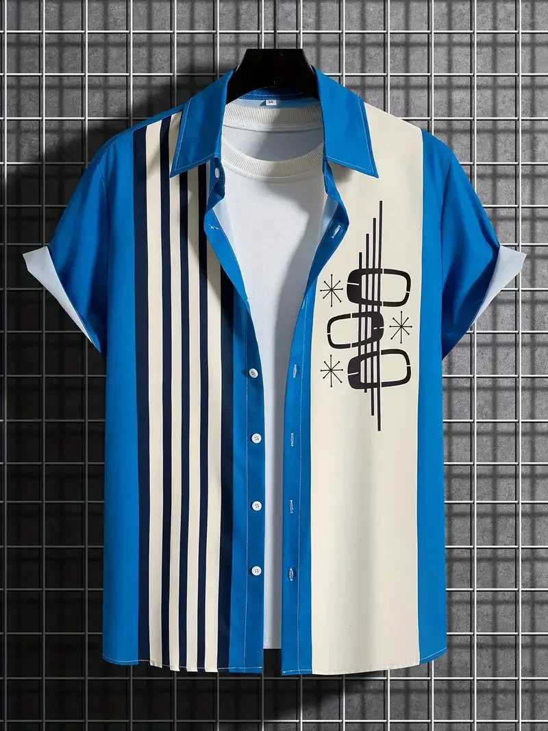 2024 Fashion Short Sleeved Autumn Mens Wear Hawaii Street Play Premium Printed Shirt Loose and Comfortable Flower Skull W250414