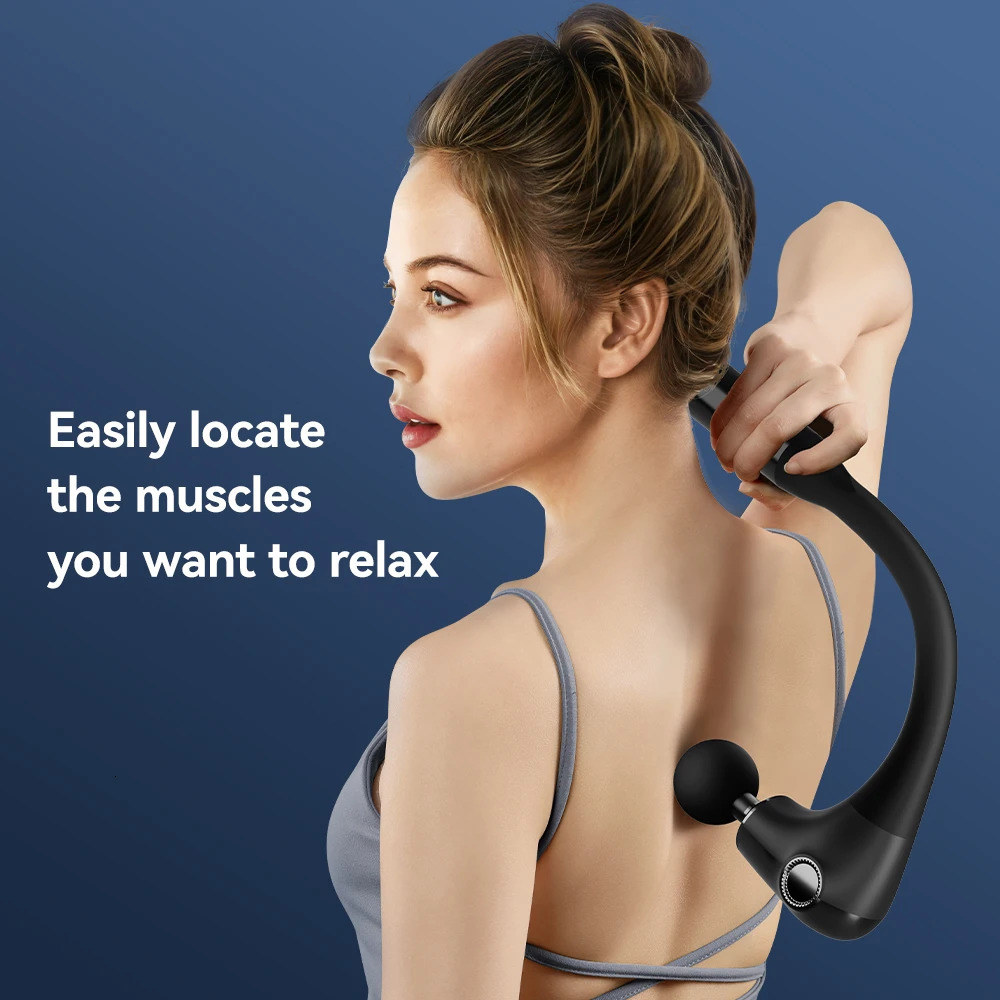 Massage Gun with Extended Handle Revolutionary U-Shaped Back MassagerDeep Relax Body Massager for NeckShoulder Abdomen Leg 250414