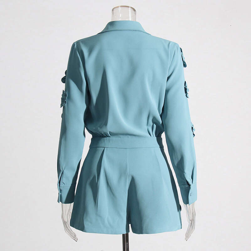 Designer Chic Single-Breasted Women's Short Dress - Ruffled Sleeves, Slimming Cut, All-Season Wear