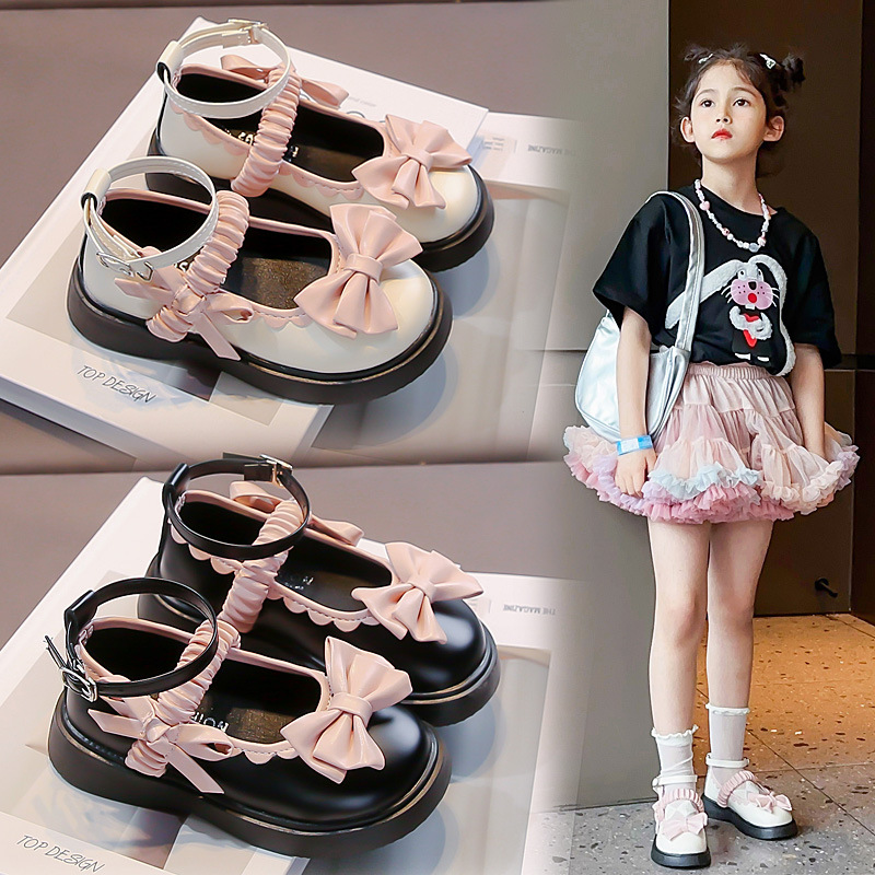 Girls Loafer Shoes Fashion New Beaded Round Toe Casual and Comfortable Kidszworld Youth Toddler Performance Bow Mary Janes Shoes Princess Shoes K0324