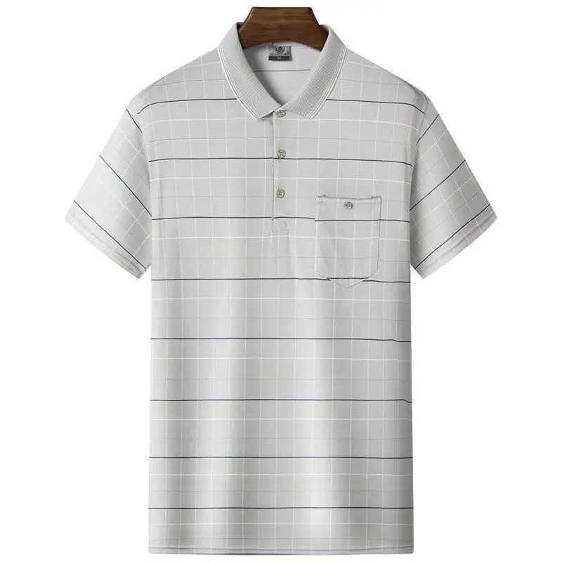 Dopamine mens ice silk T-shirt for middle-aged and elderly mens clothing grandfather short sleeved loose fit W250414