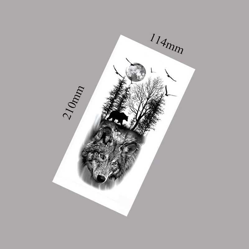 Men women animals lions tigers bear tattoo stickers wolf crowns body art arm fake tattoosXJ25414