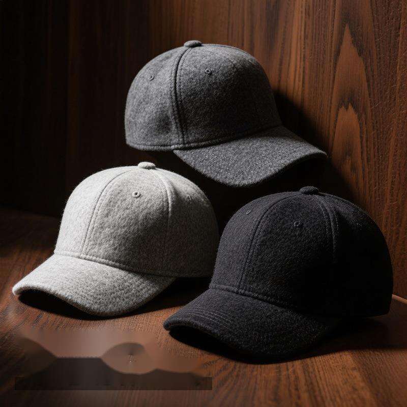 simple and stylish autumn and winter velvet duckbill cap warm hat big head circumference sun shading baseball cap