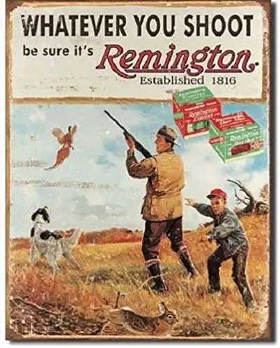 Remington Whatever You Shoot Rifle Hunting Distressed Retro Vintage Look Metal Tin Sign inM251114