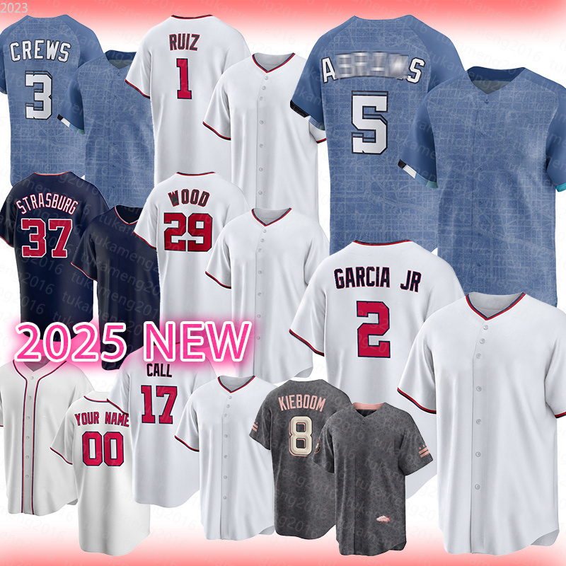 CJ Abrams Luis Garcia Baseball Jerseys Dylan Crews Washingtons MacKenzie Gore Nationals Stephen Strasburg James Wood Alex Call Jose Tena Josh Bell Man 2025