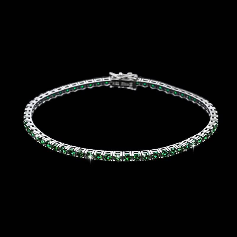 Pass test Pen With GRA 925 Silver HipHop Ice Out Blue Moissanite 3mm Tennis Chain Vvs D Color Green Moissanite Tennis Bracelet