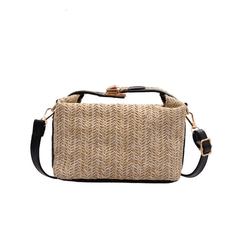 Handmade Beach Bag Grass Woven Hand-Held For Women In Spring 2024, Rural Forest Style Pillow Bag, Small And New Crossbody Bag Kq2
