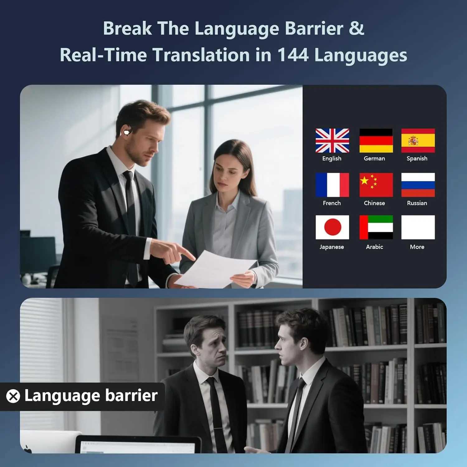 AI Lange Translation Earbuds Real Time Audifonos Traductores Ingls aol 144 Langes Accents Translating phones H251114