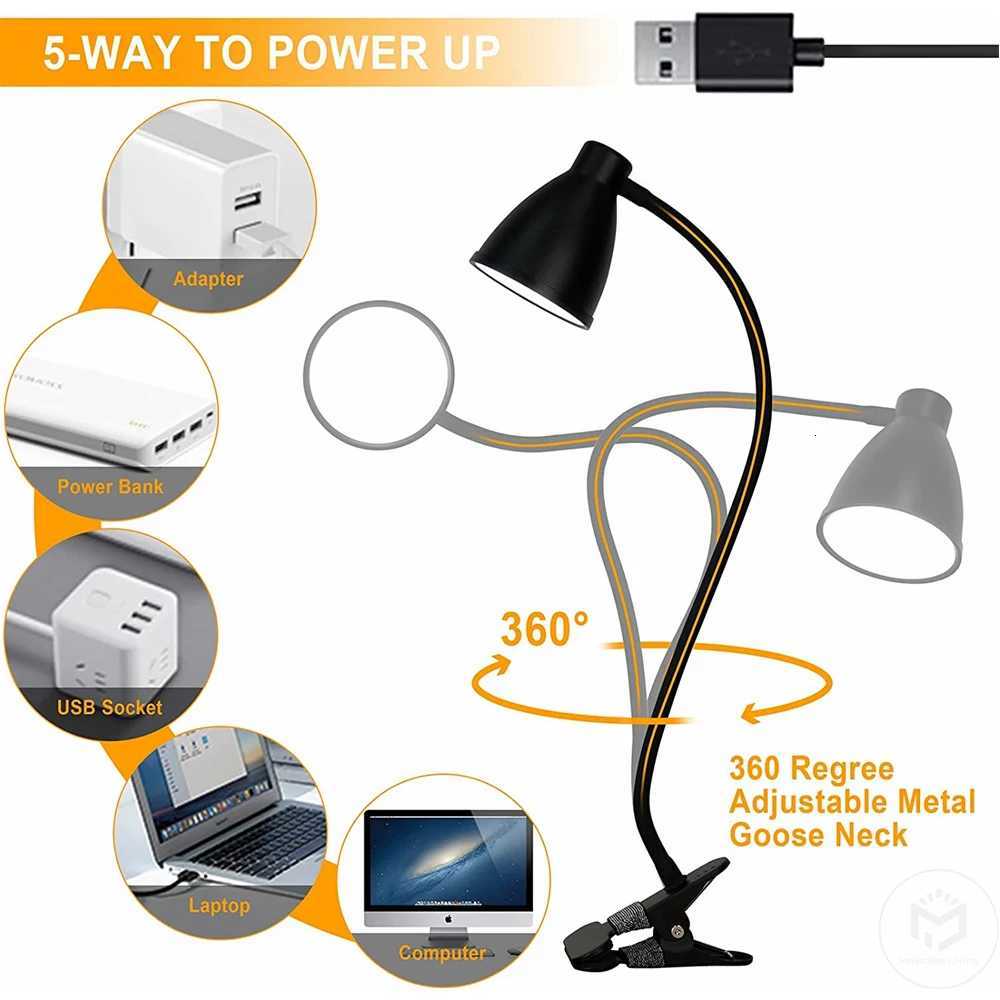 38 LED Desk Lamp 3 Color Modes 10 Brightness Dimmer Reading Light Auto Off Timer Desk Light Flexible Gooseneck Clip Book Light M251114