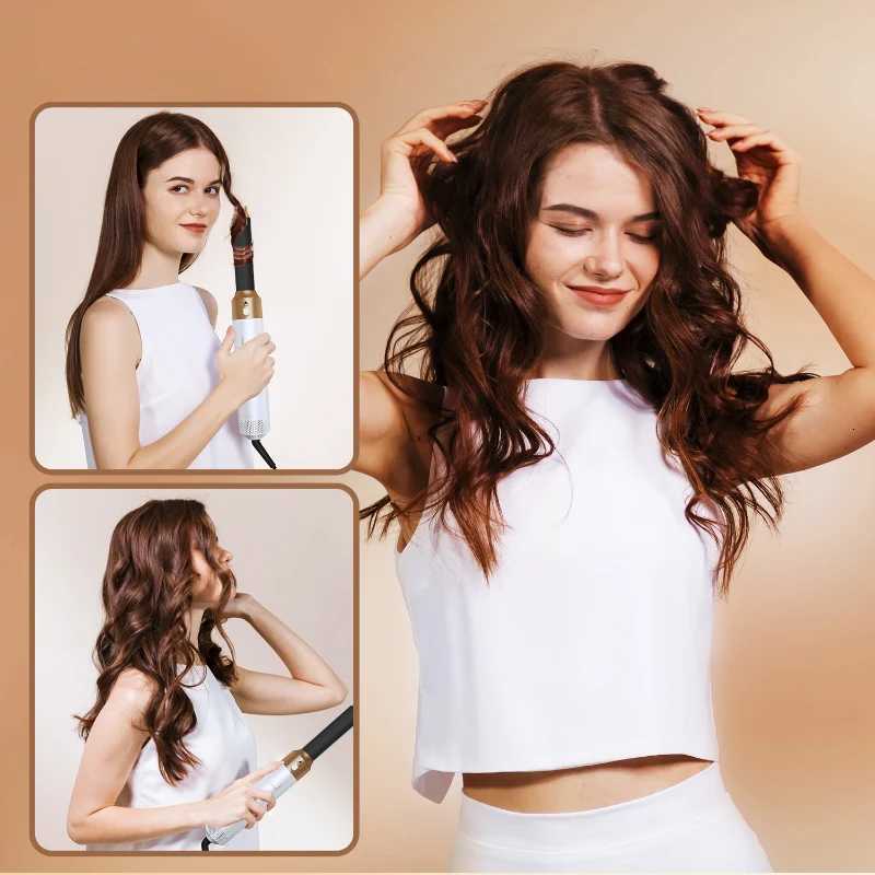 5 In 1 Styling Hair Dryer Electric Comb Negative Ion Professional Automatic Comb Curly Hair Straight Hair Comb Styling ToolT251114
