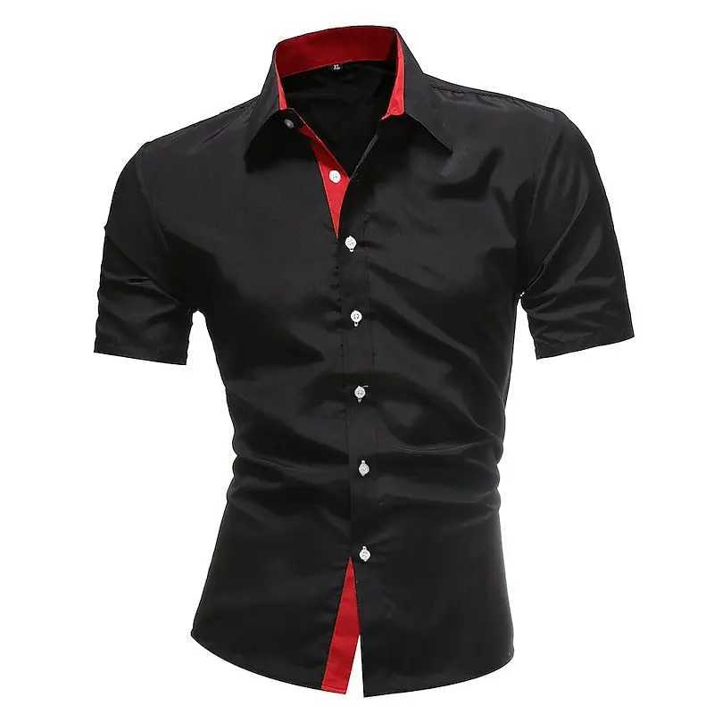 Mens casual business short sleeved Hawaiian mens T-shirt button fashion matching short sleeved XS-5XL European size W250414