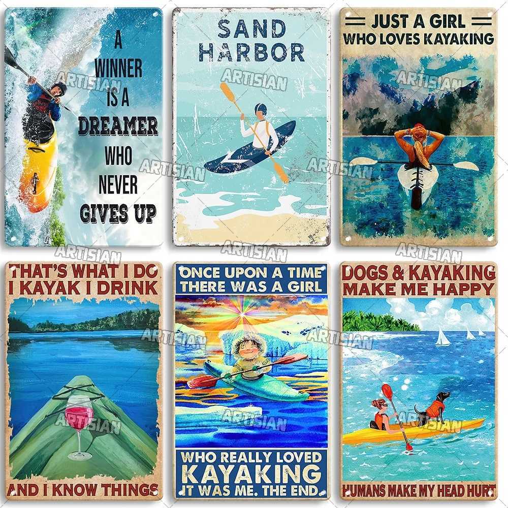Artisian Kayaking Metal Sign Kayak Tin Poster SPORT Decorative Plate Wall Decor Garage Bar Pub Club Hotel Cafe Kitchen HomeM251114