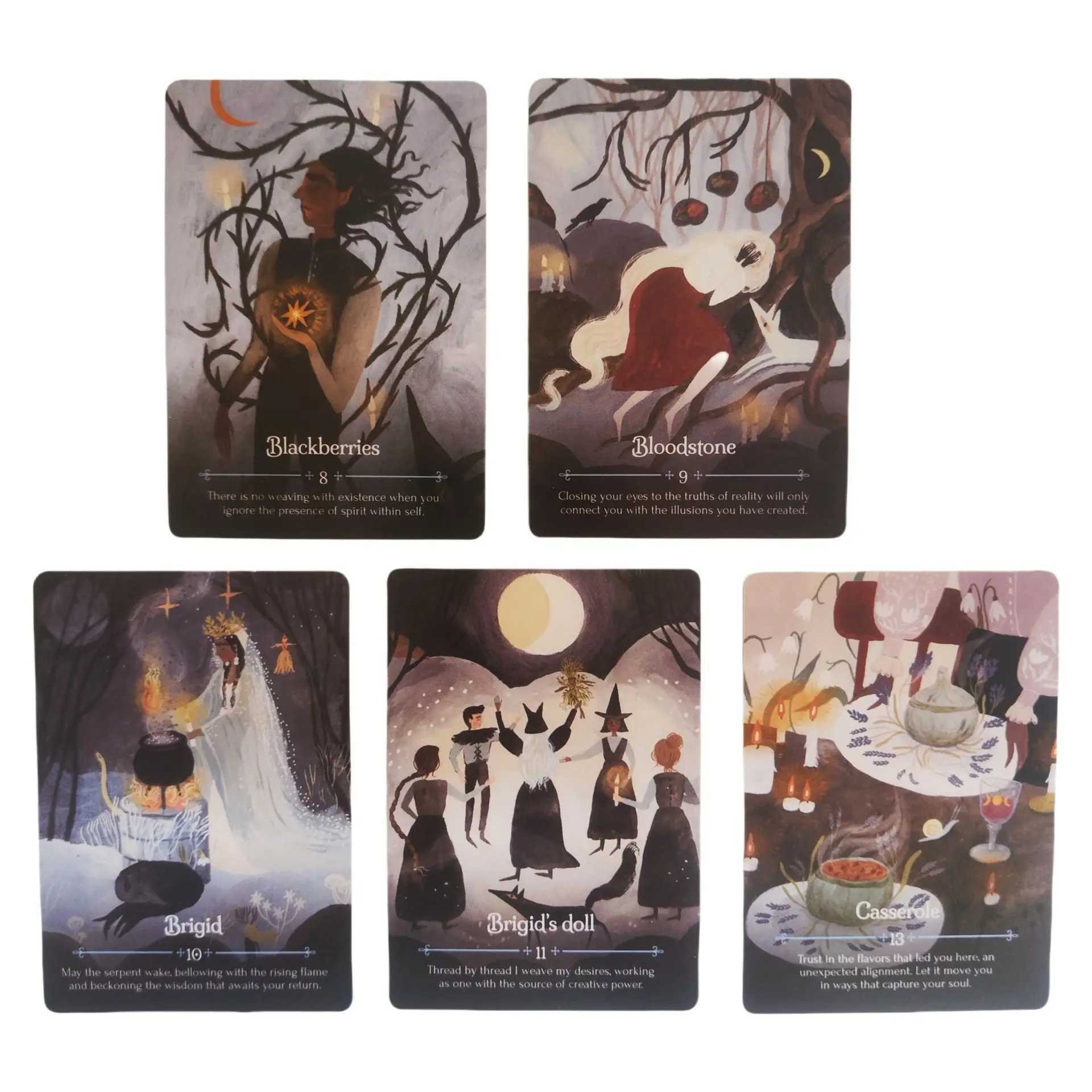 Seasons of The Witch Imbolc Oracle Cards 44pcs Spiritual Guidance Mystical Divination Tarot Cards Family Party Board Game C251114