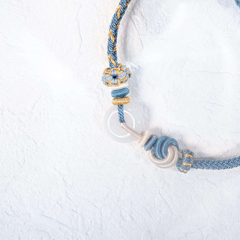 Dunhuang "Oceanic Arrival" Jadeite Cord - Sea-Inspired Green Gemstone Bracelet for Courage & New Horizons, Adjustable Design
