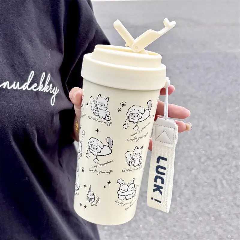 Original Snowman Cat Stainless Steel Vacuum Insulated Water Cup With Straw Lid Cute Thermos Bottles for Christmas Car Coffee Cup C251114