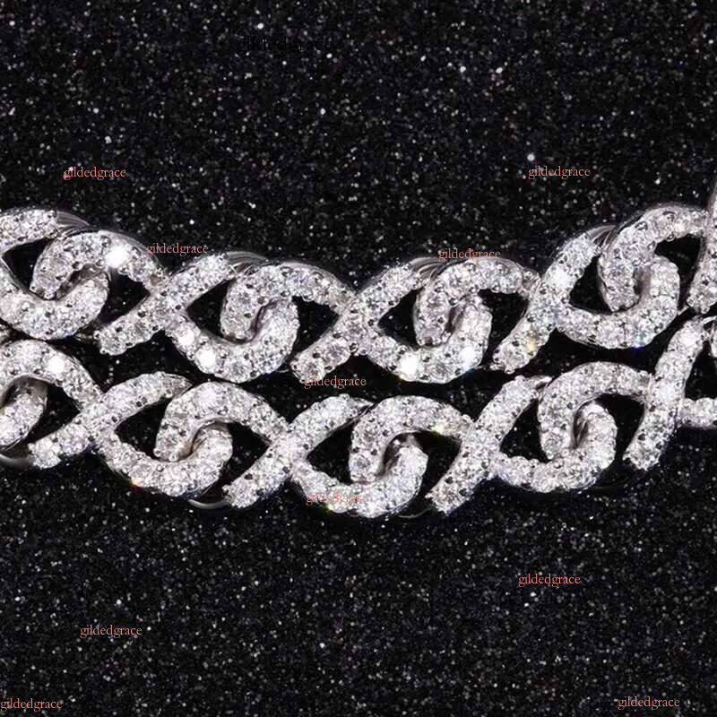 Fashion Design 9mm Width Solid Sier Ice Out Moissanite Cuban k Chain Mans Hip Hop Necklace