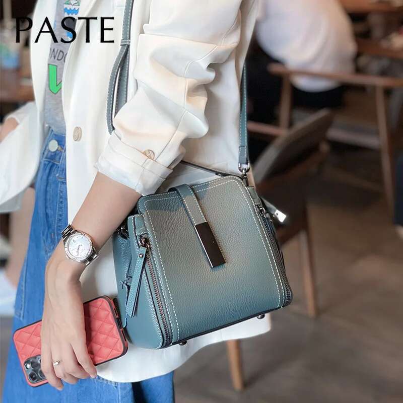 Designer Bag Spring Zipper Design Denim Blue Small Tote Classic 100% Genuine Leather Women's Hand Ladies Crossbody Shoulder Bag
