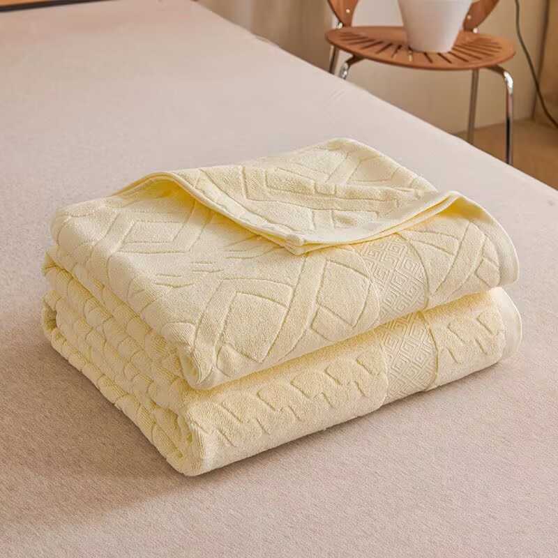 Pure cotton old-fashioned nostalgic terry towel covered blanket summer single cotton towel thin quilt air conditioning summer cool quilt C251225