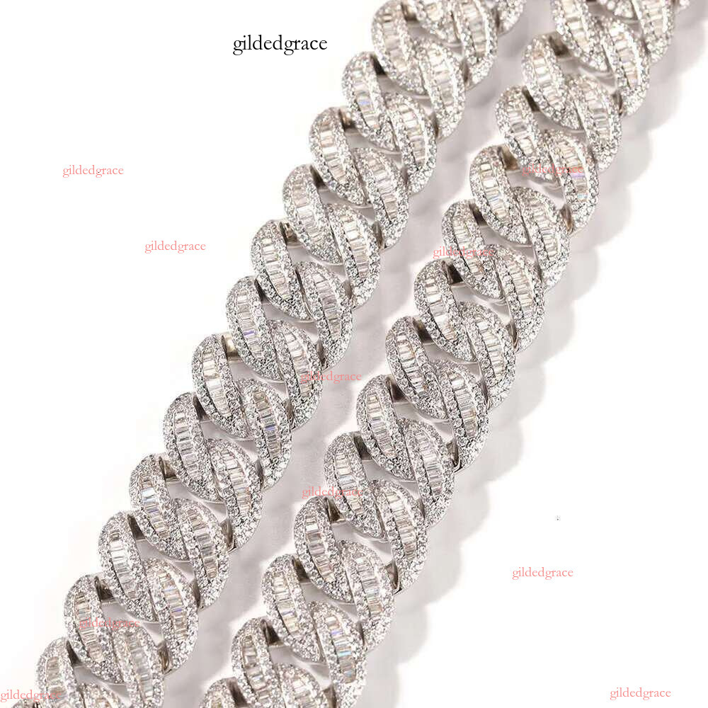 Custom Miami Cuban k Chain 14k Real Gold Plated Iced Out Moissanite Necklace Sier Hip Hop Mossanite Jewelry for Men N13