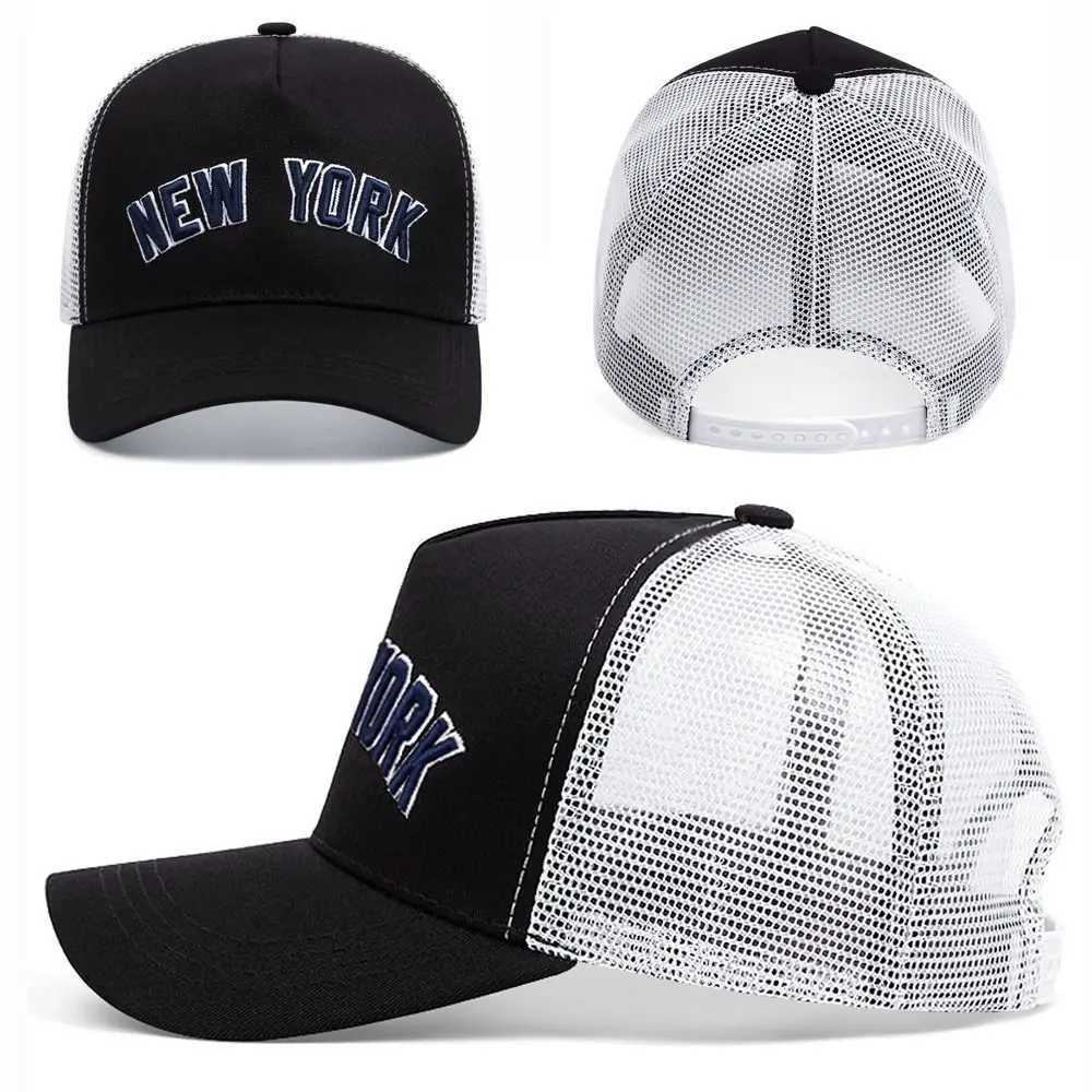 1 piece of womens New York mens baseball cap outdoor sports Casquette truck driver cap breathable mesh cap W250414