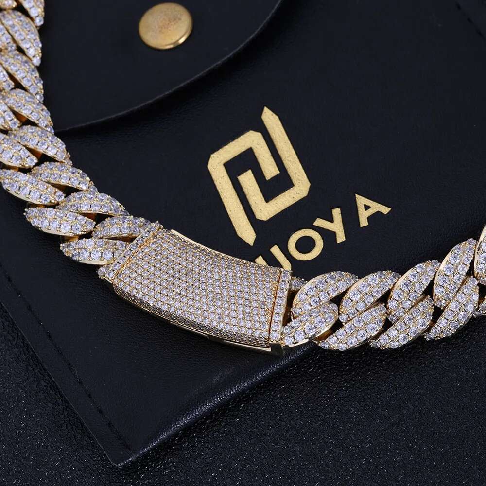 Hip Hop Jewelry Custom New Style Iced Out Cuban Link Necklace Bling Round Diamond Stones 13mm 2 Rows Miami CZ Chain Women