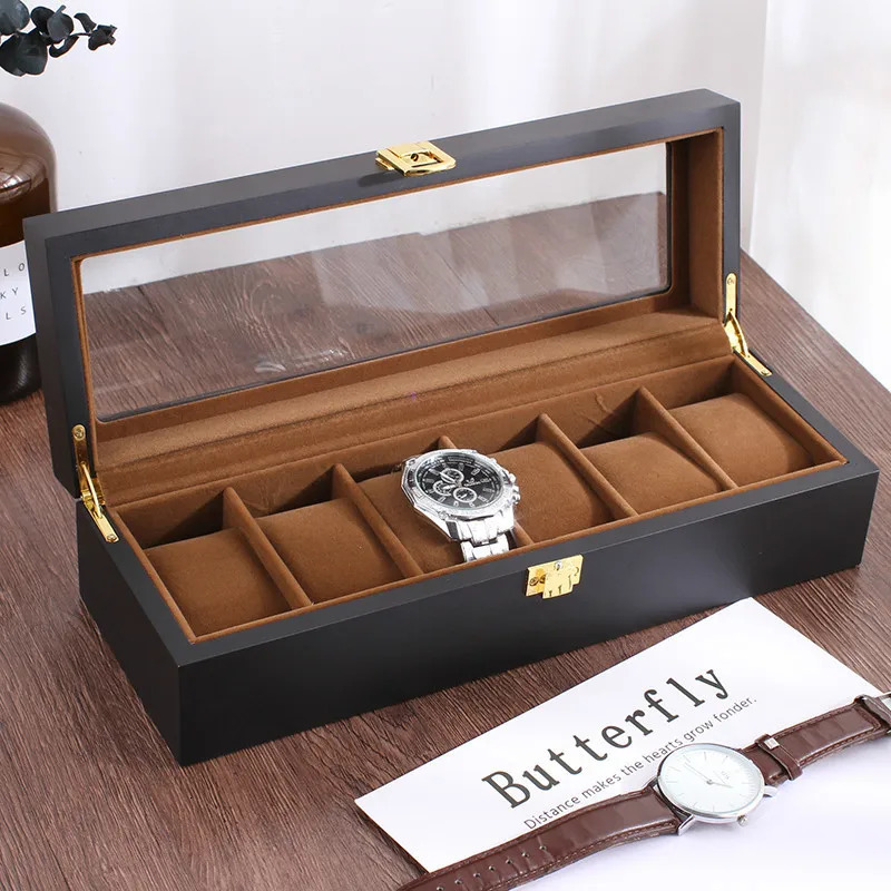 Handmade Wood Watch Box 6/10/12 Grids Watches Display Case Jewelry Holder Storage Organizer for Watch Holding 251110
