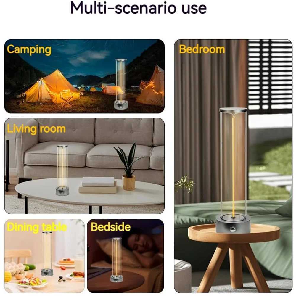 Cordless Portable LED Table Lamp Rechargeable Design Desk Lamp with Touch Sensor Three-Level Dimmable For Bedroom Light M251114