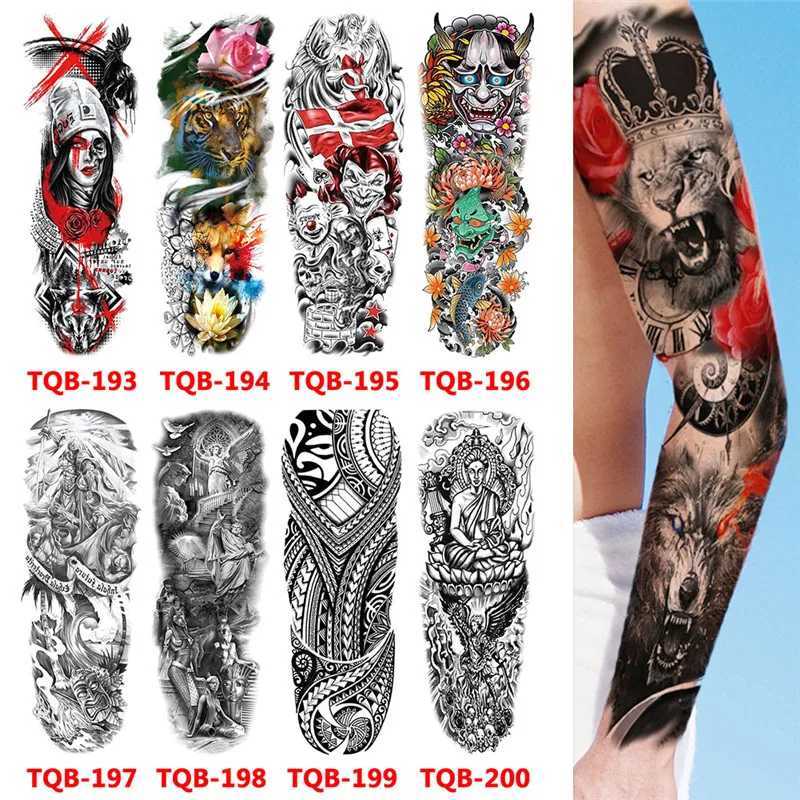 Big arm sleeve tattoo Sphinx Anubis Egypt waterproof temporary tattoo sticker Horus Eye Wedjat body art all fake tattooXJ25414