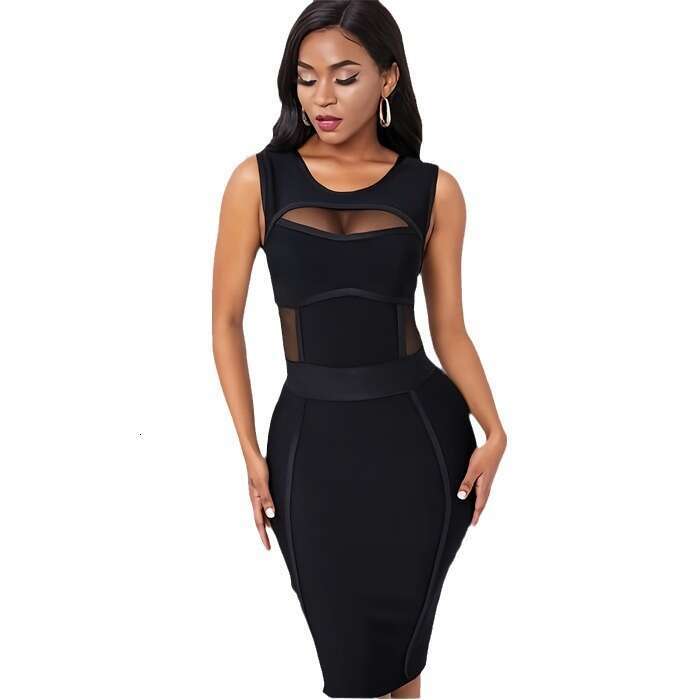 Mm Sexy Mesh Wrapped Butt Straw Bandage Evening Dress
