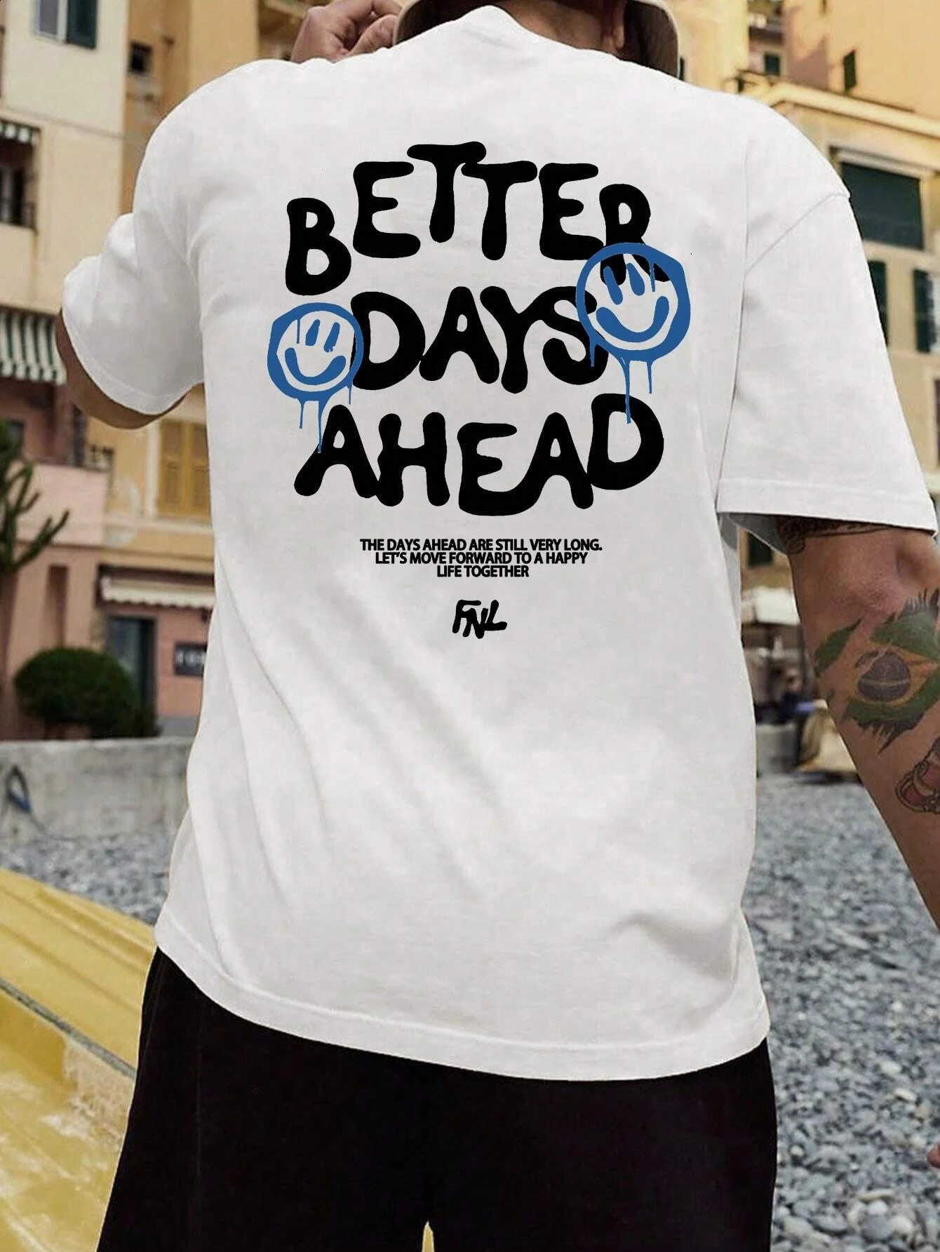 Better Days Ahead Mens Cotton Tshirt Fashion Large Size Top Leisure Short Sleeve Street Clothing Classic Arrival 250407