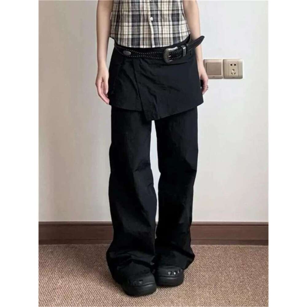 Women Black Gothic Baggy Vintage Y2k Streetwear Oversize Pants Haruku 90S Aesthetic Wide Leg Emo Trousers 2000S Clothes