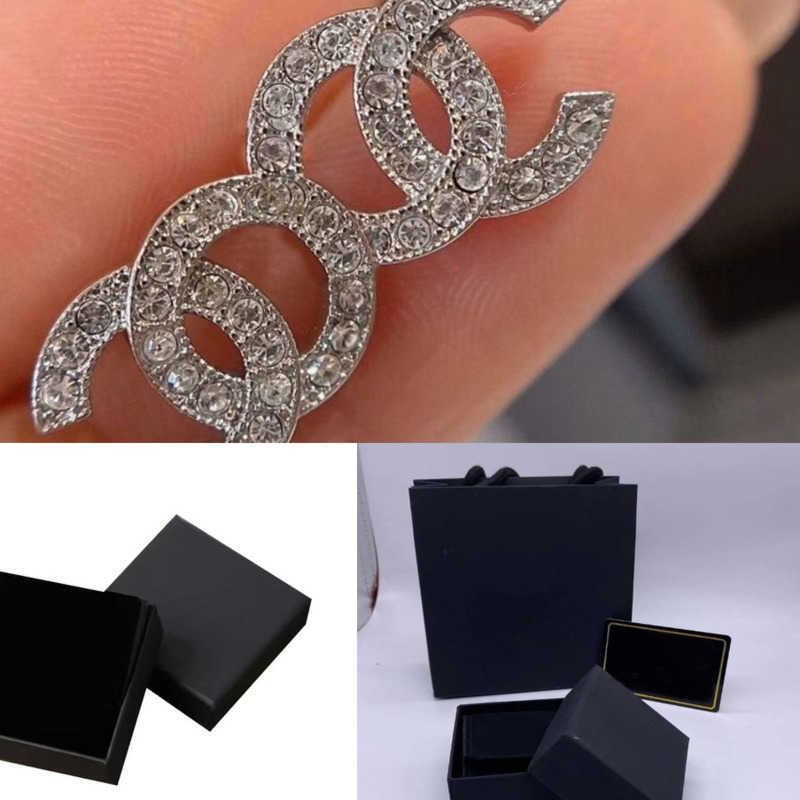 cc earring Stud Earrings Dia Woman mini Sier Plated Double Letter Crystal Rhinestone Earring Jewelry Wholesale ch cl S251113FNNK