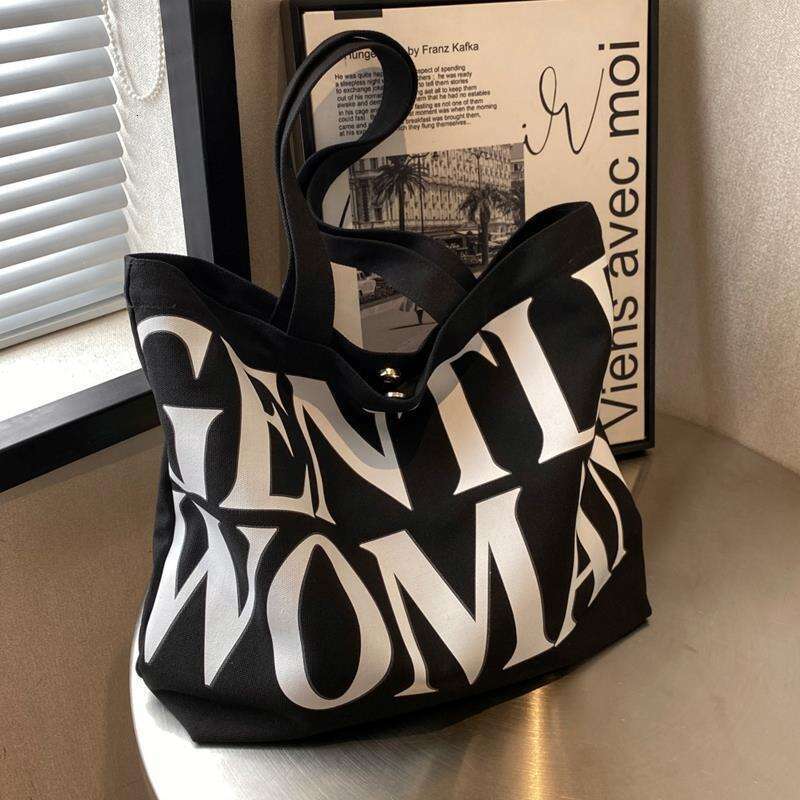 designer bag Large capacity letter canvas women's summer new internet celebrity fashion one shoulder tote for outdoor shopping bag