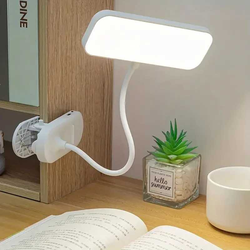 A dimmable LED desk lamp with adjustable color temperature and bendable lamp tube - touch reading lamp with lampshade 800 mAh b M251120