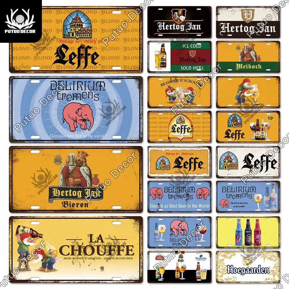 Putuo Decor Belgium Beer Metal Tin Sign Plaque Vintage License Plate for Bar Pub Club Man Cave Oktoberfest Wall DecorationM251114
