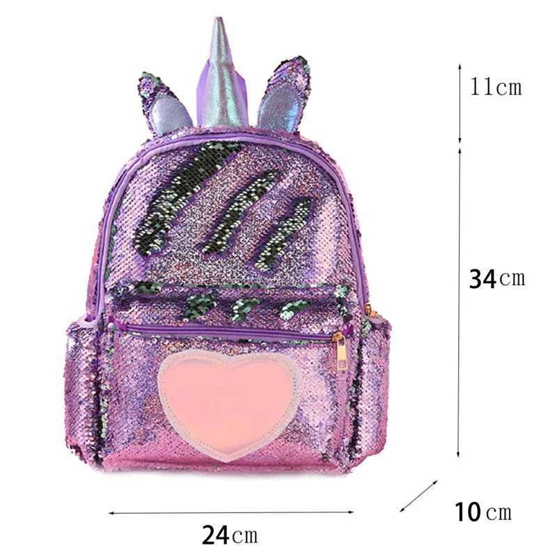 Unicorn Large Capacity Mermaid Sequin Backpack Student Cute Cartoon Casual Backpack Female SchoolbagW251113
