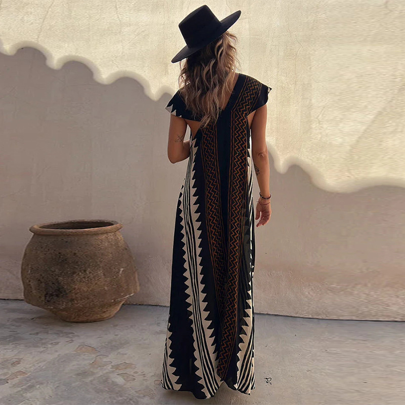 Wind dress 2025 summer new French vacation long skirt womens dress